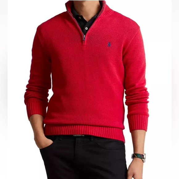 Men's Polo Ralph Lauren Quarter-Zip Mock Neck Sweater Top